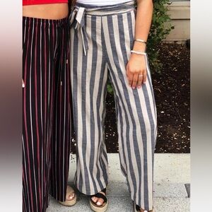 Altar'd State blue and White Striped Wide Leg Pants